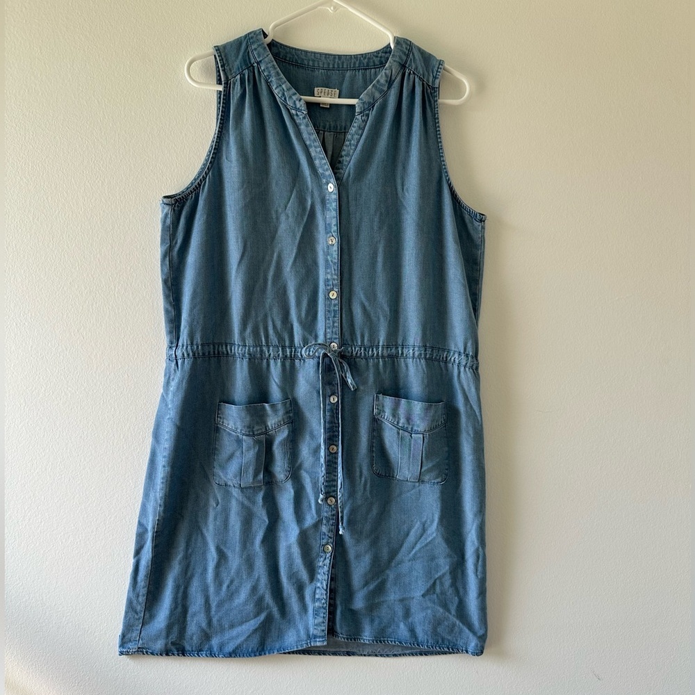 Spense sleeveless lightweight denim dress